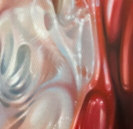 LARVA Detail Öl auf Leinwand /Oil on canvas 100 × 80 cm 2023 ©Anja Rausch 