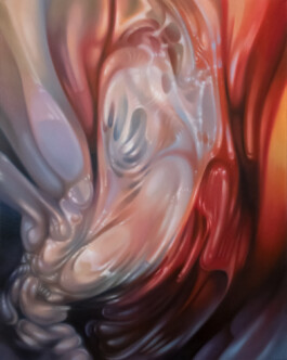 LARVA Öl auf Leinwand /Oil on canvas 100 × 80 cm 2023 ©Anja Rausch 